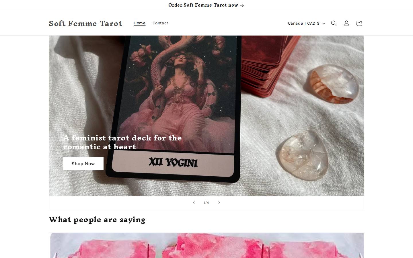 softfemmetarot.com homepage screenshot