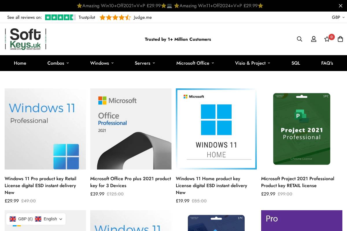softkeys.uk homepage screenshot