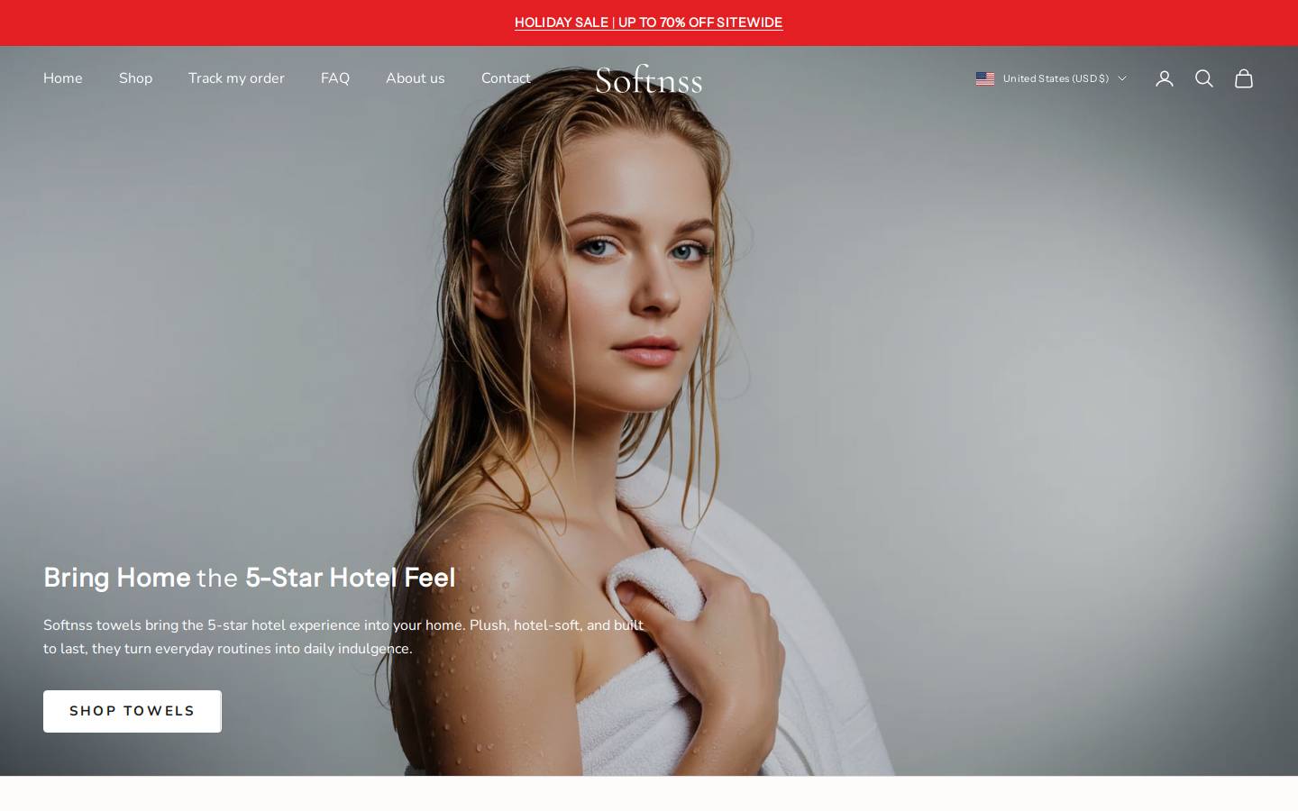 Softnss homepage screenshot