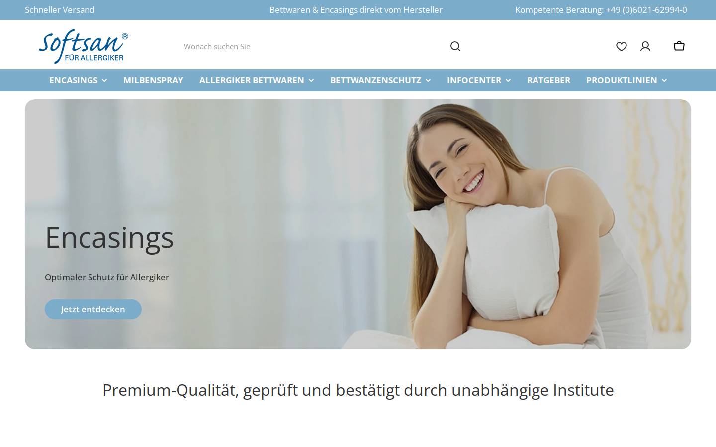 Softsan homepage screenshot