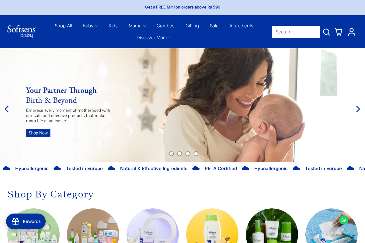 Softsens homepage screenshot