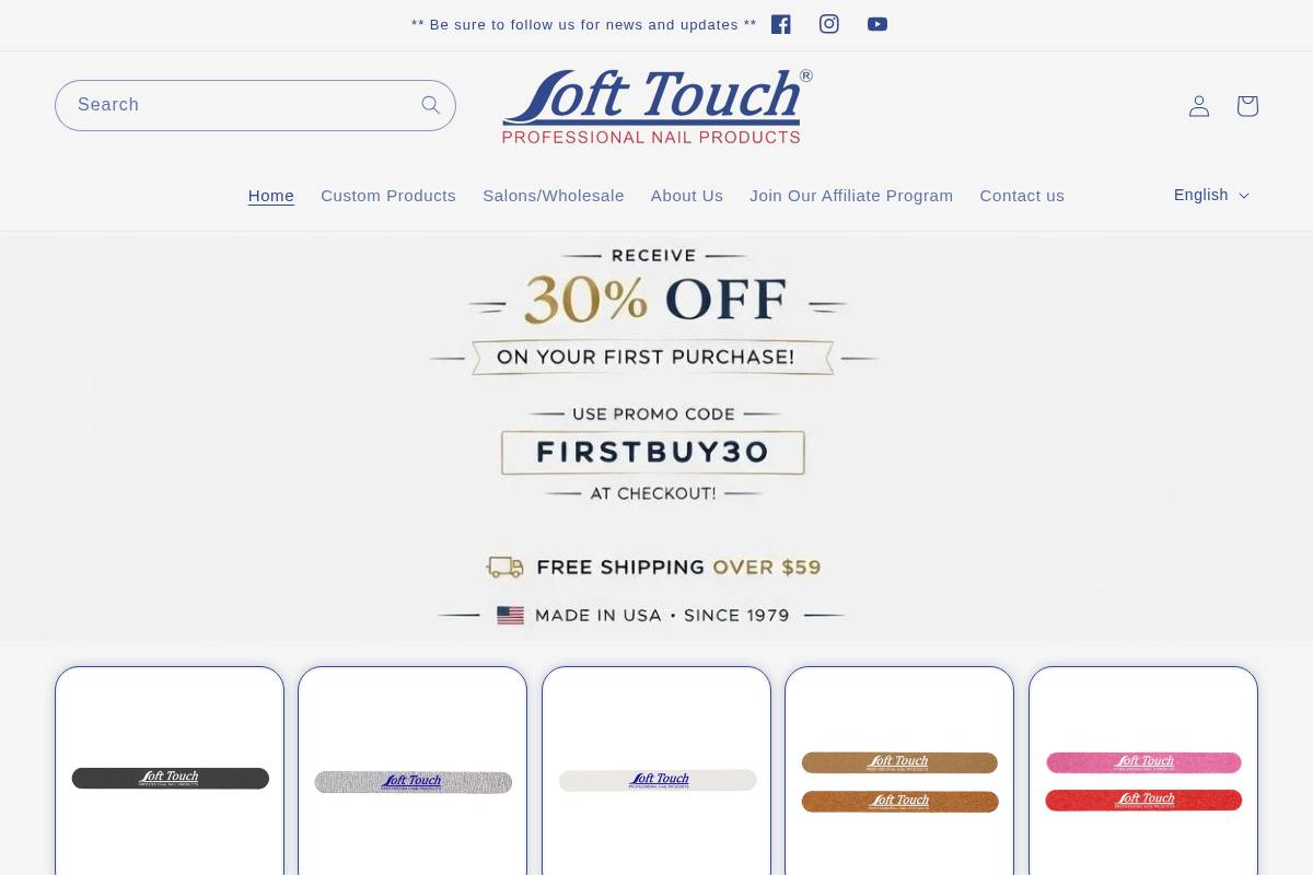 softtouchnailproducts.com homepage screenshot