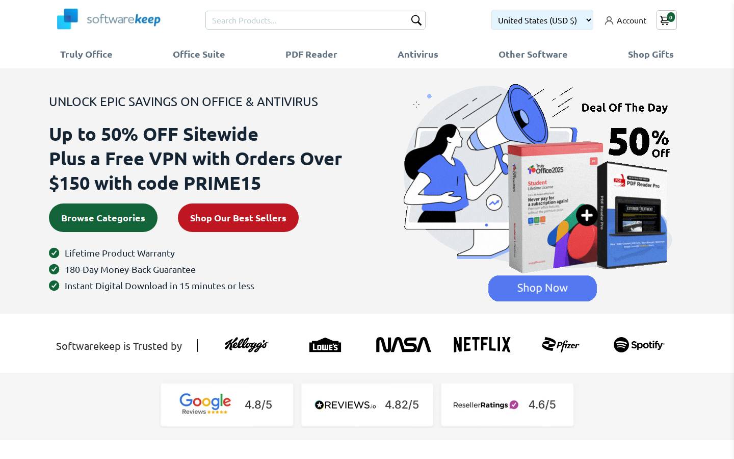 Softwarekeep homepage screenshot