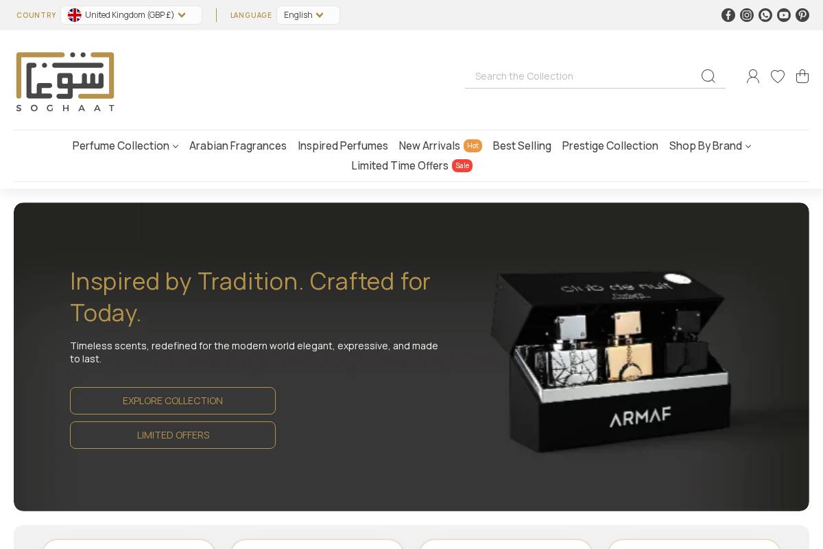Soghaat Gifts & Fragrances homepage screenshot