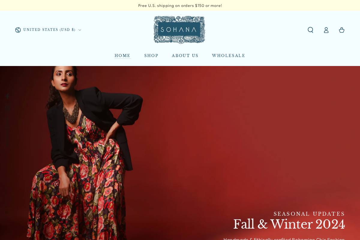 sohana.co homepage screenshot