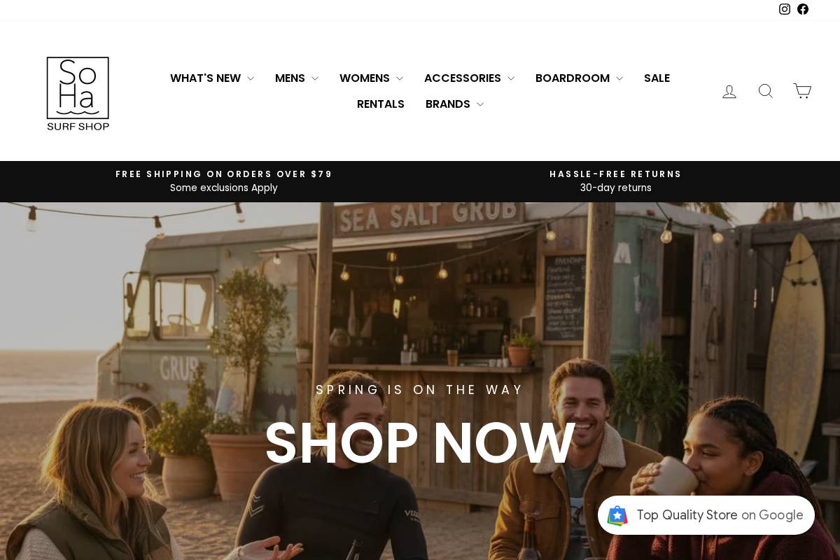 sohasurfshop.com homepage screenshot