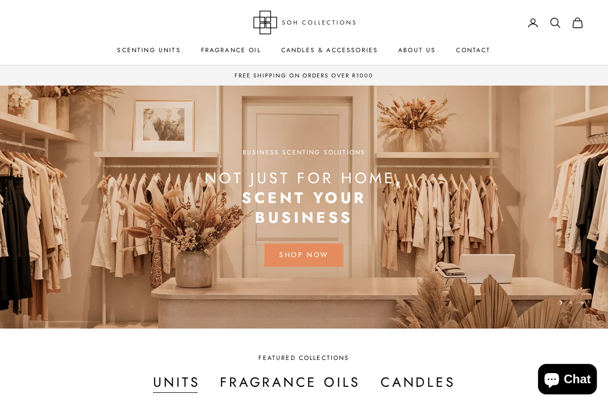 SOH Collections homepage screenshot