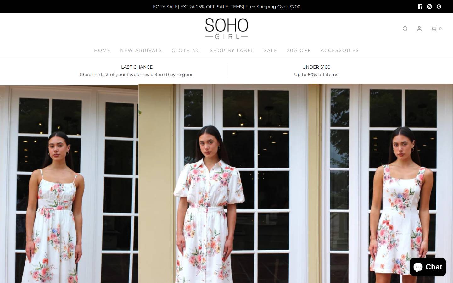Soho Girl homepage screenshot