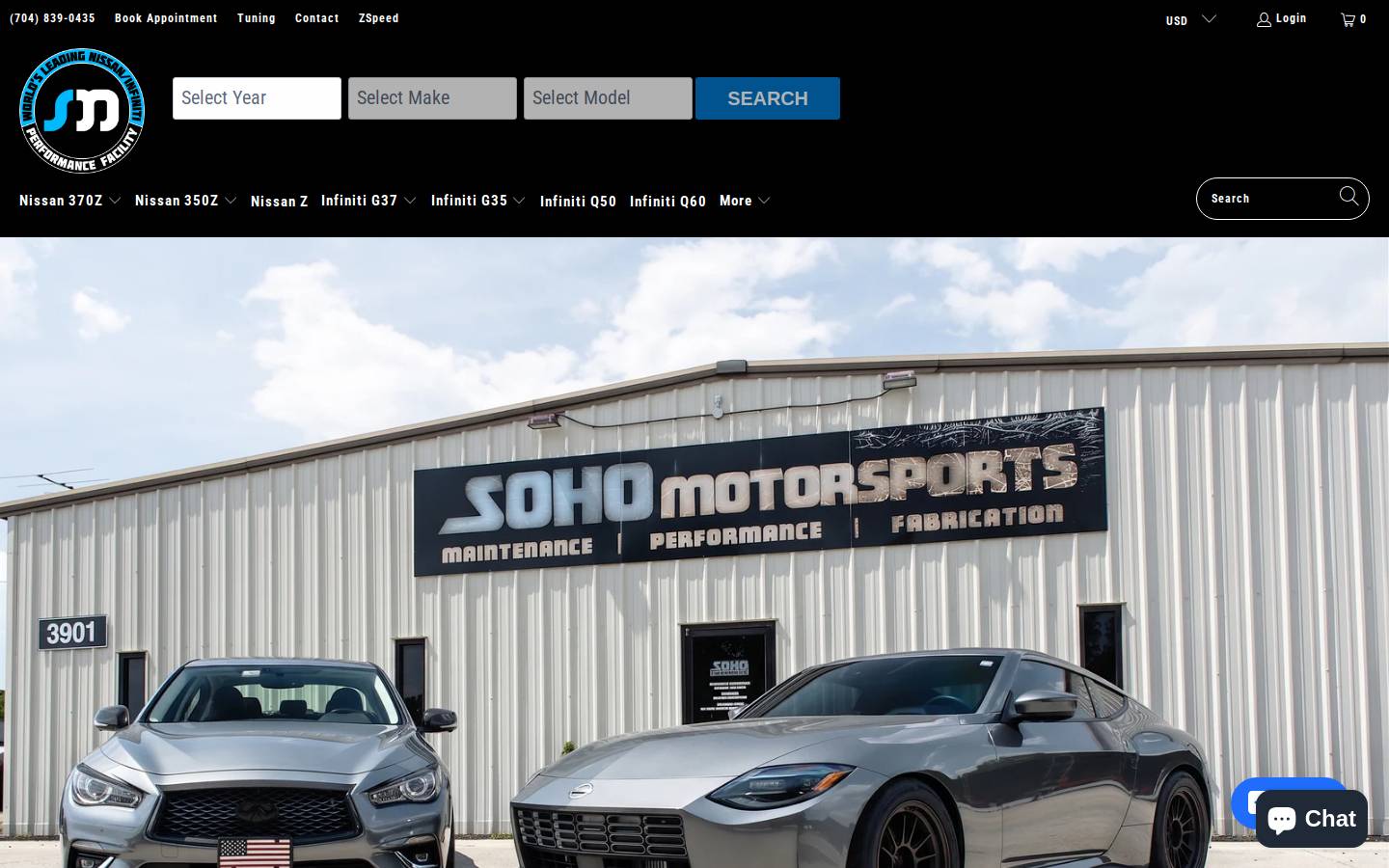 sohomotorsports.com homepage screenshot