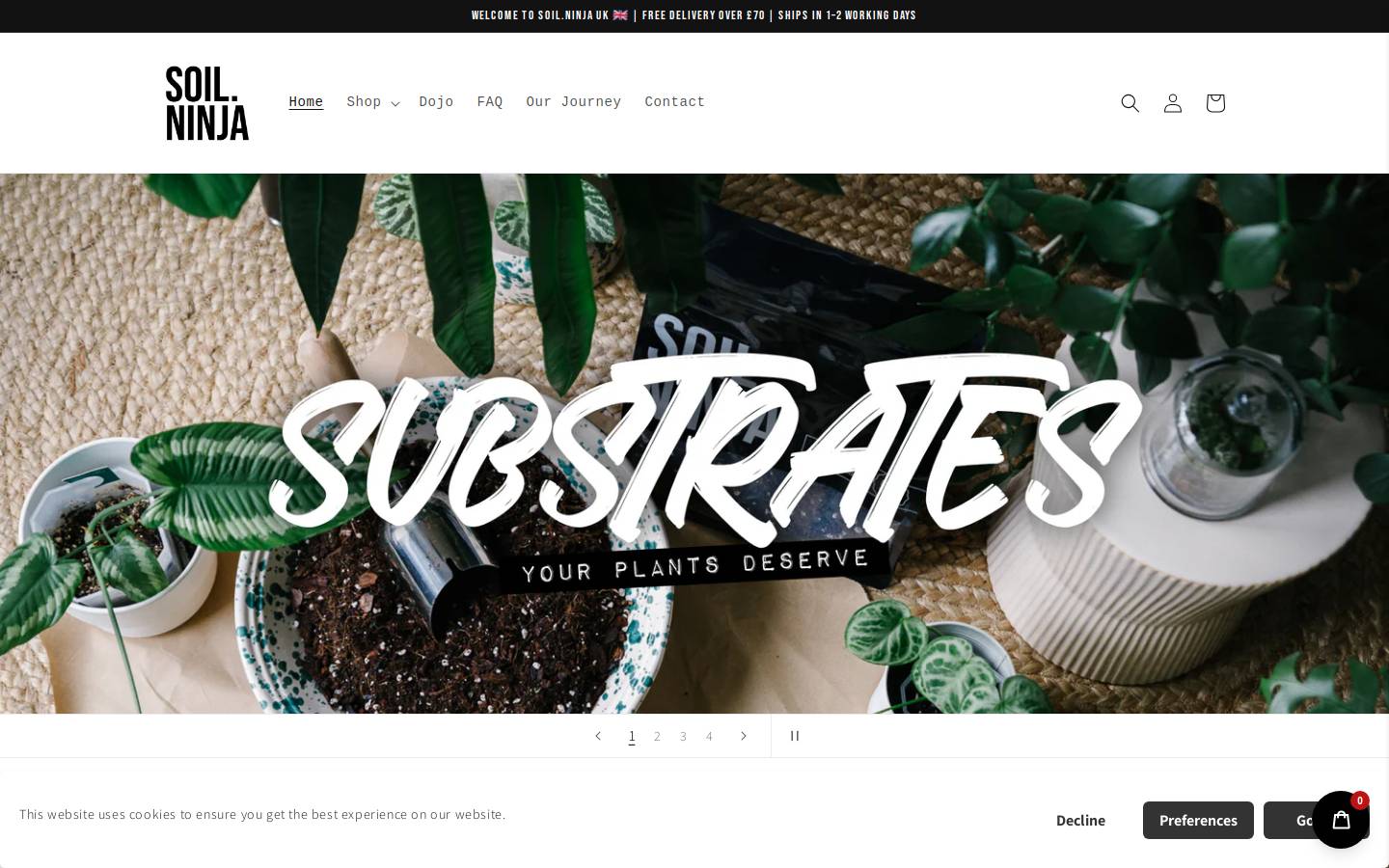 Soil Ninja homepage screenshot