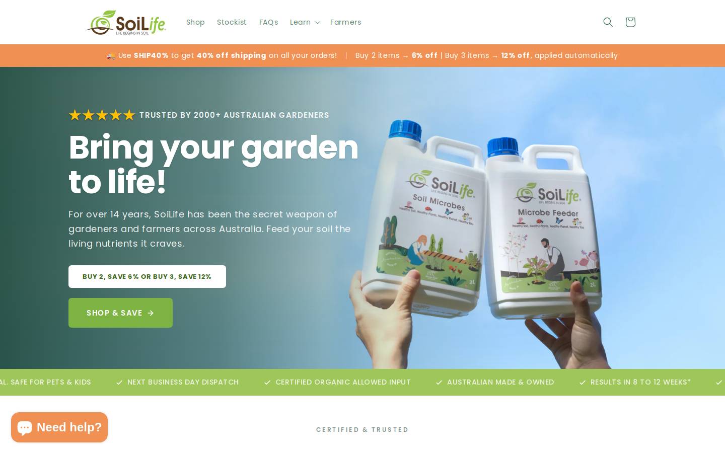 soilife.com.au homepage screenshot
