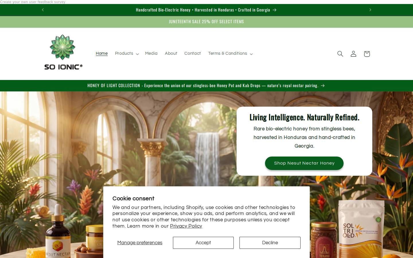 soionicbotanicals.com homepage screenshot