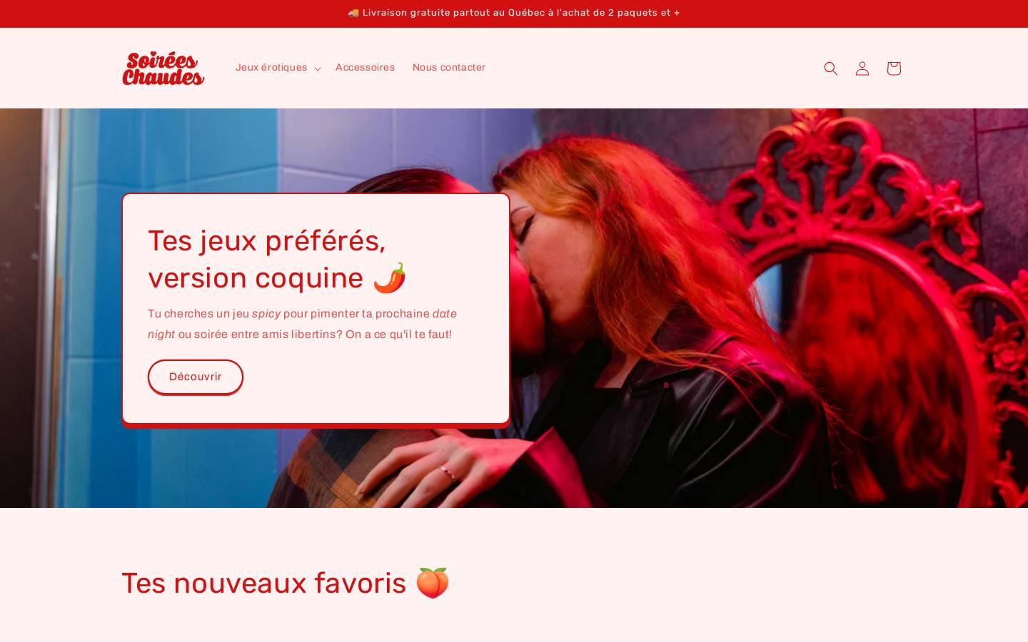 soireeschaudes.com homepage screenshot