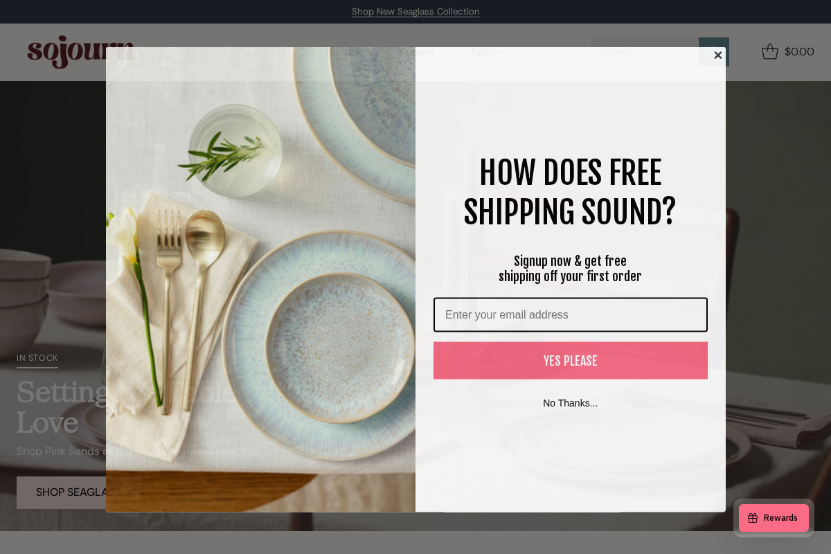 Sojourn Pottery homepage screenshot