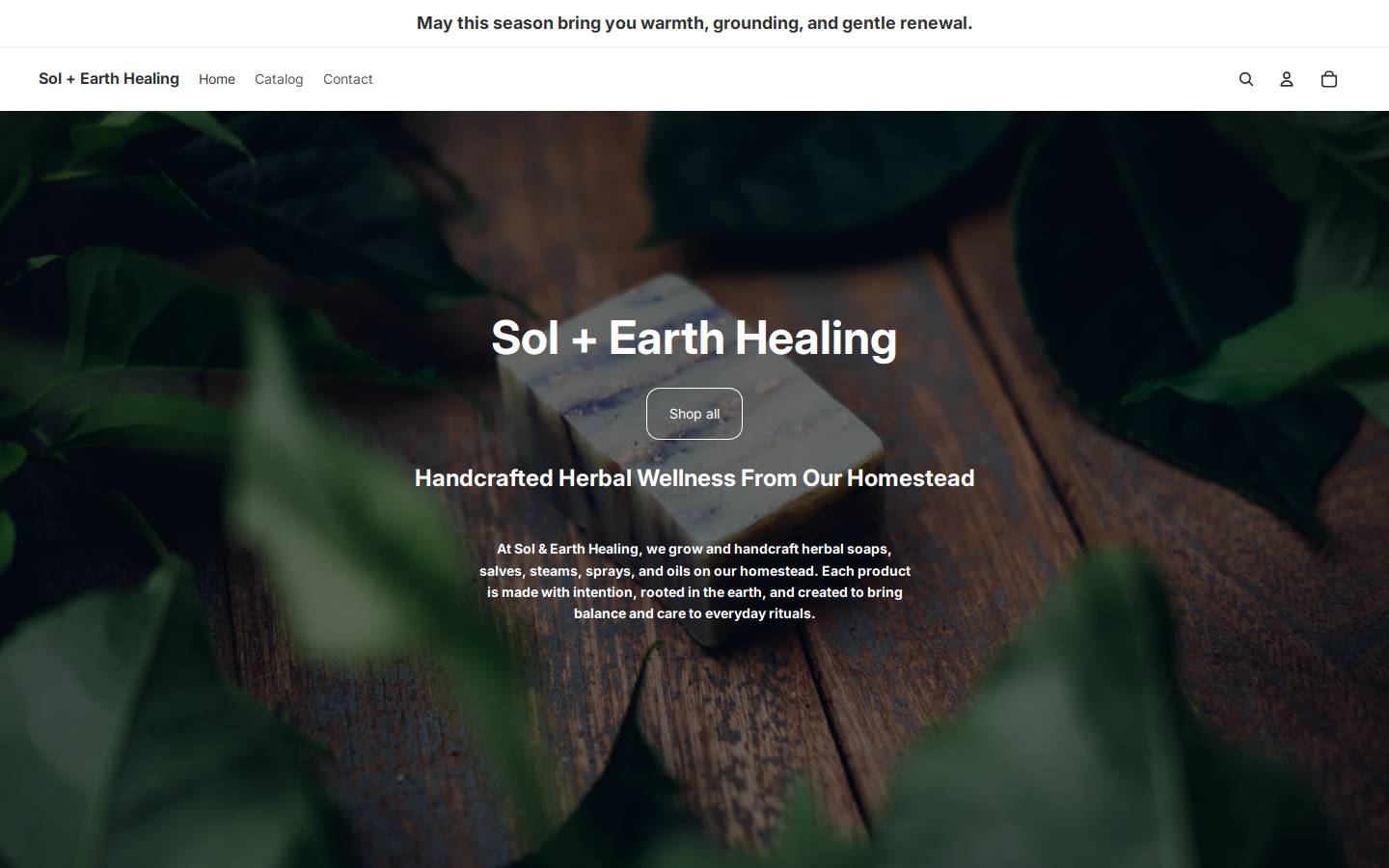 solandearthhealing.com homepage screenshot