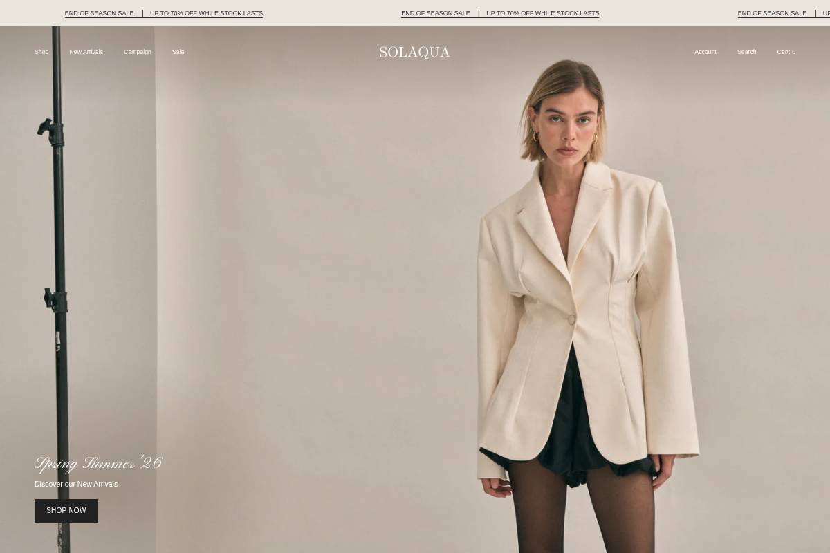 solaquastudio.com homepage screenshot