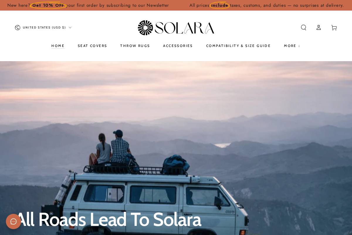 solaracovers.com homepage screenshot