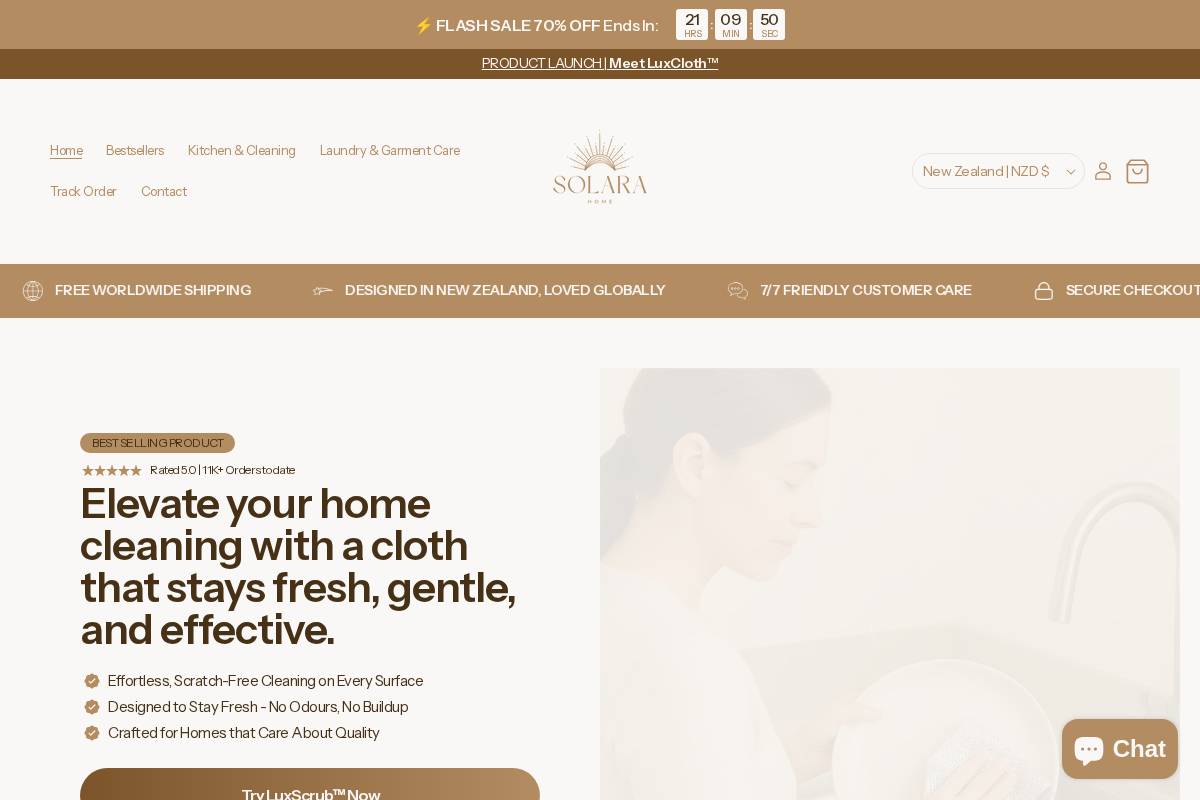 Solara Home homepage screenshot