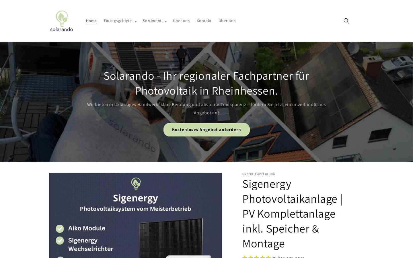 solarando-rlp.de homepage screenshot