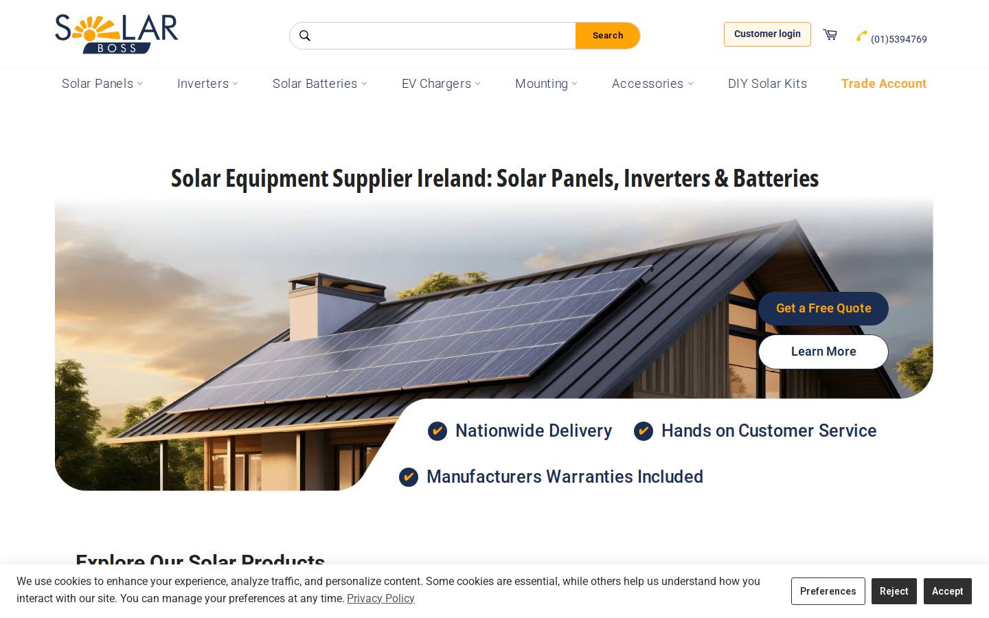 Solarboss homepage screenshot