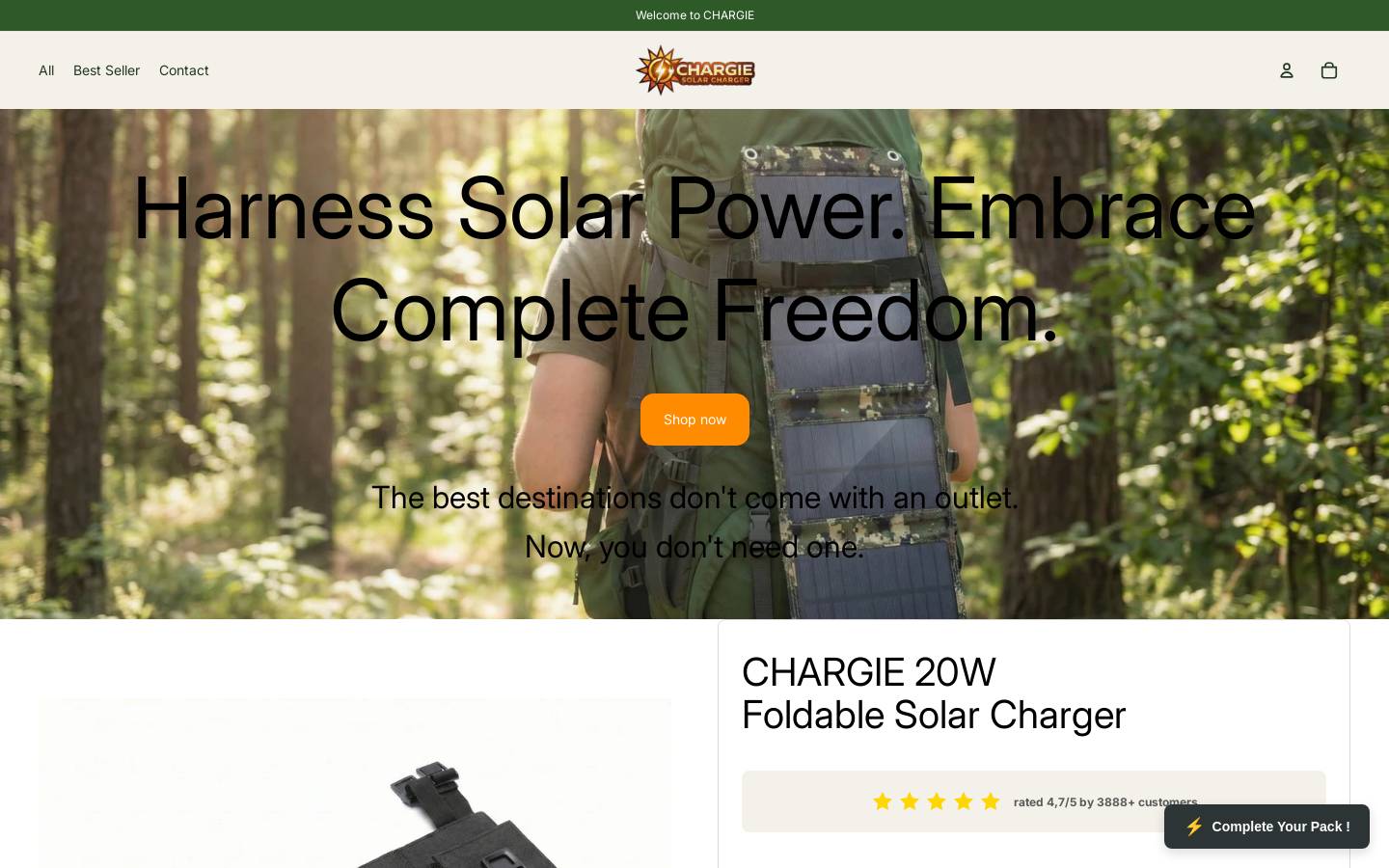 solarchargie.com homepage screenshot