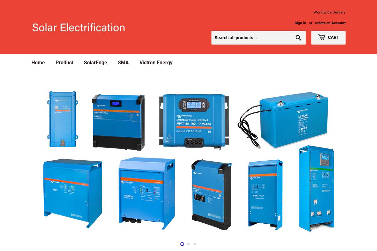 solarelectrification.com homepage screenshot