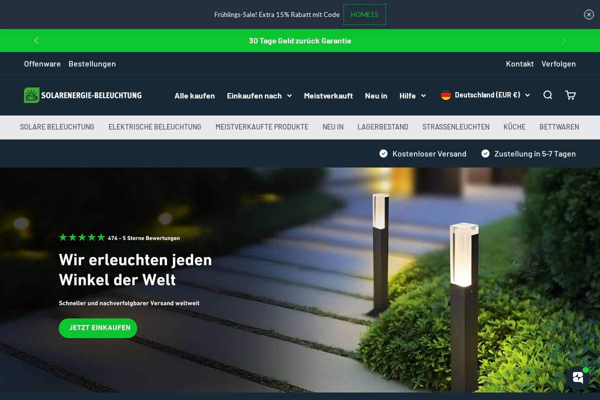 solarenergie-beleuchtung.de homepage screenshot