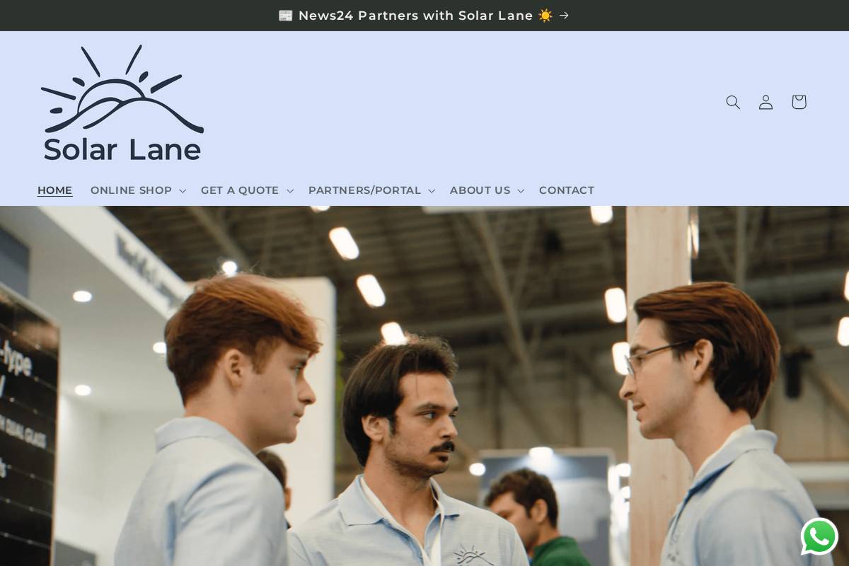 Solar Lane homepage screenshot