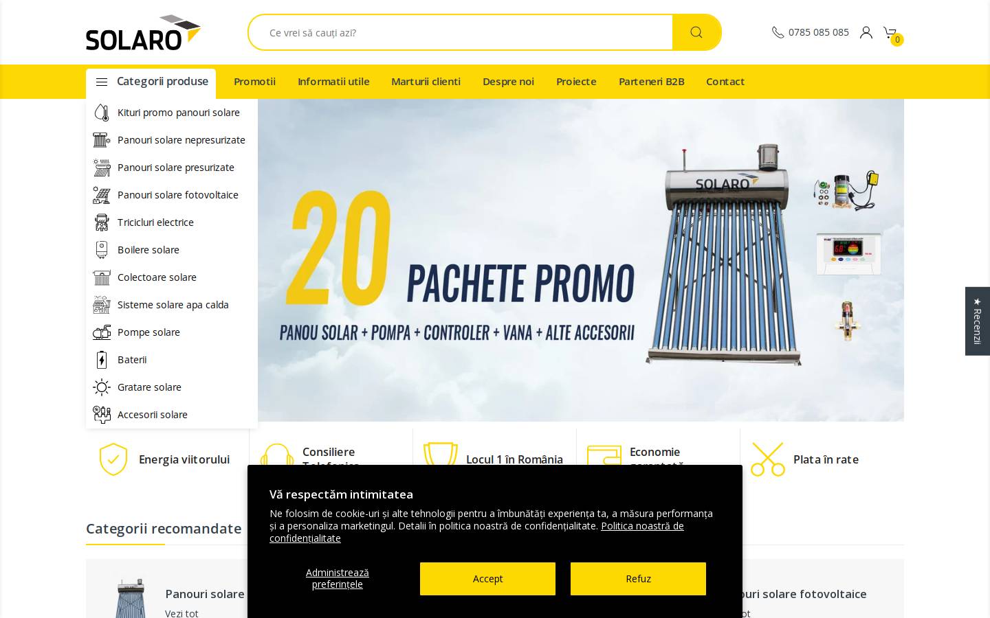 solaro.ro homepage screenshot