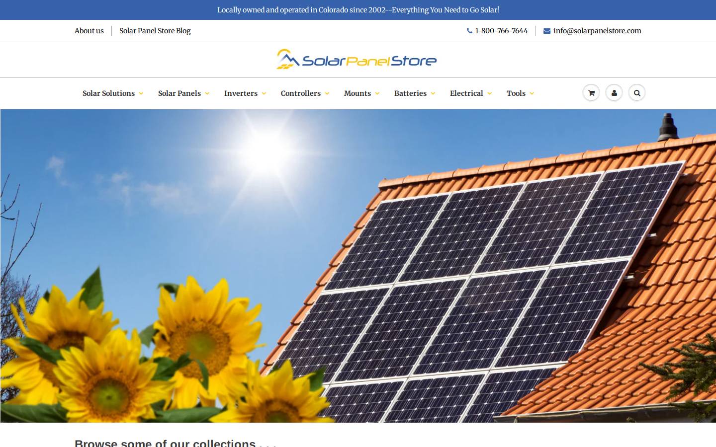 SolarPanelStore.com homepage screenshot