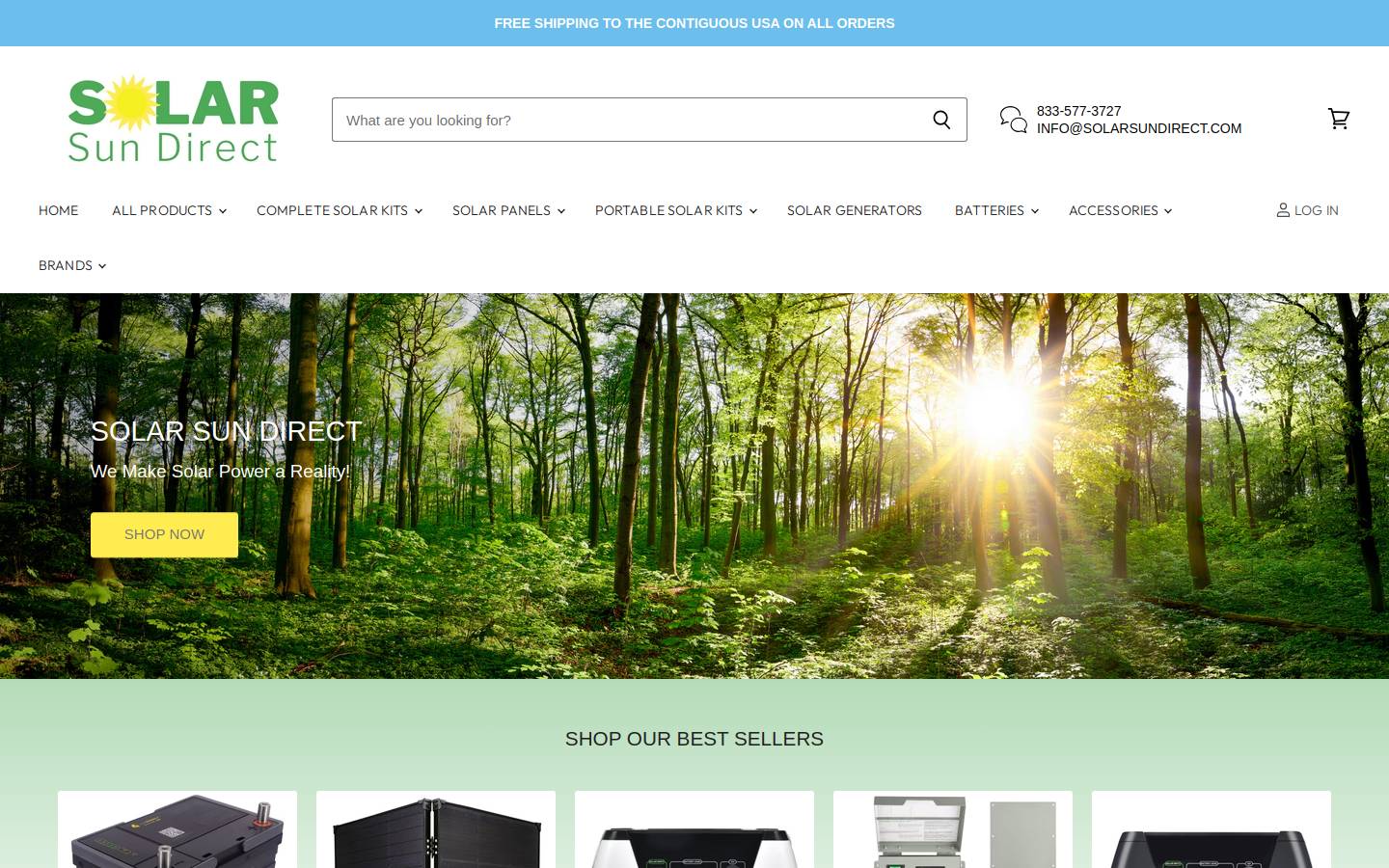 solarsundirect.com homepage screenshot