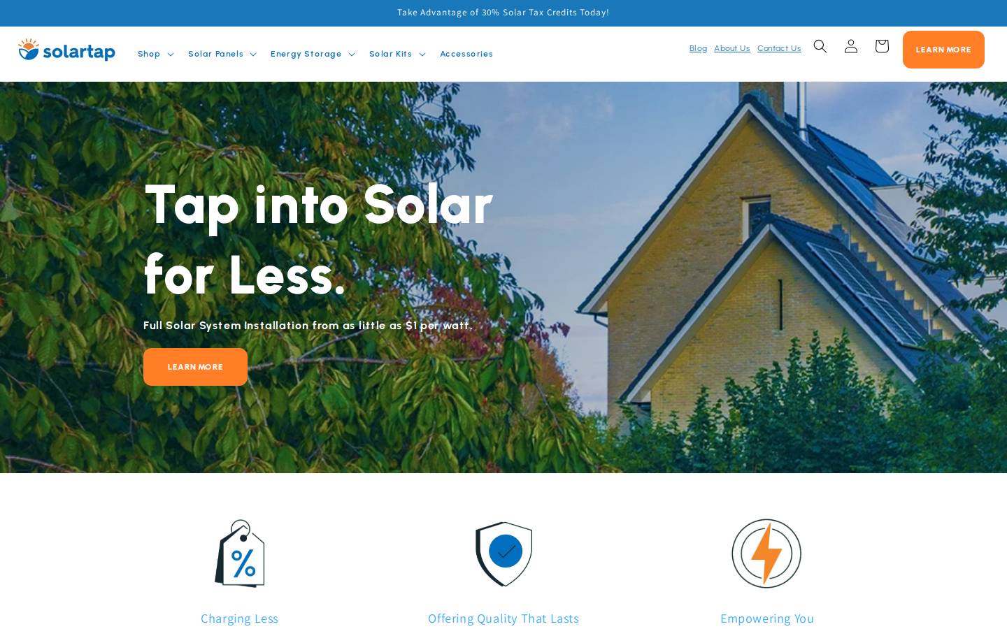 solartap.com homepage screenshot