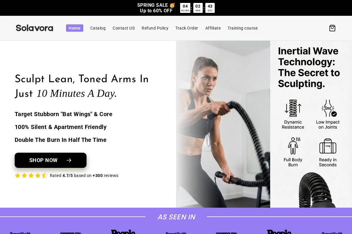 Solavora homepage screenshot