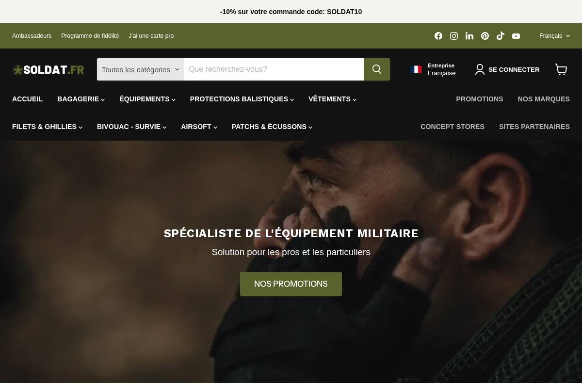 SOLDAT.FR homepage screenshot