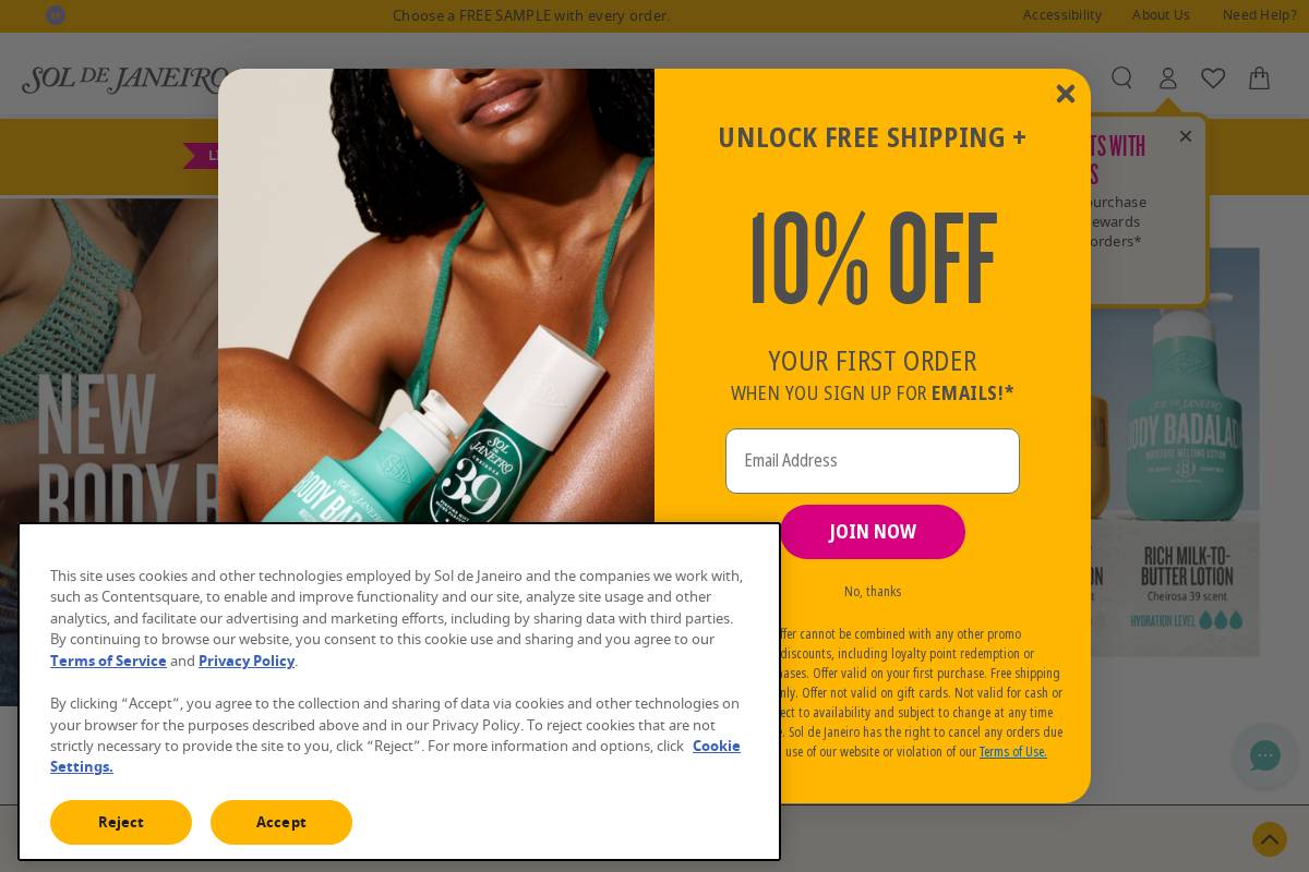 Sol de Janeiro homepage screenshot