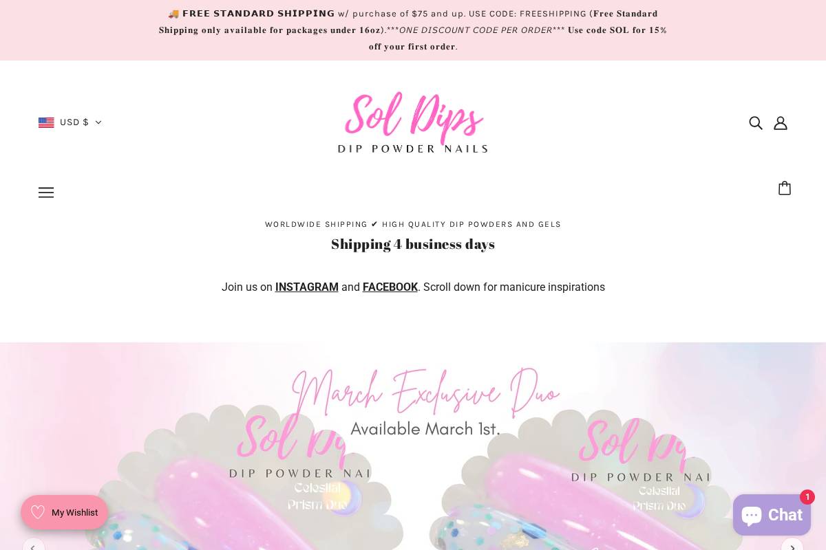 soldips.com homepage screenshot