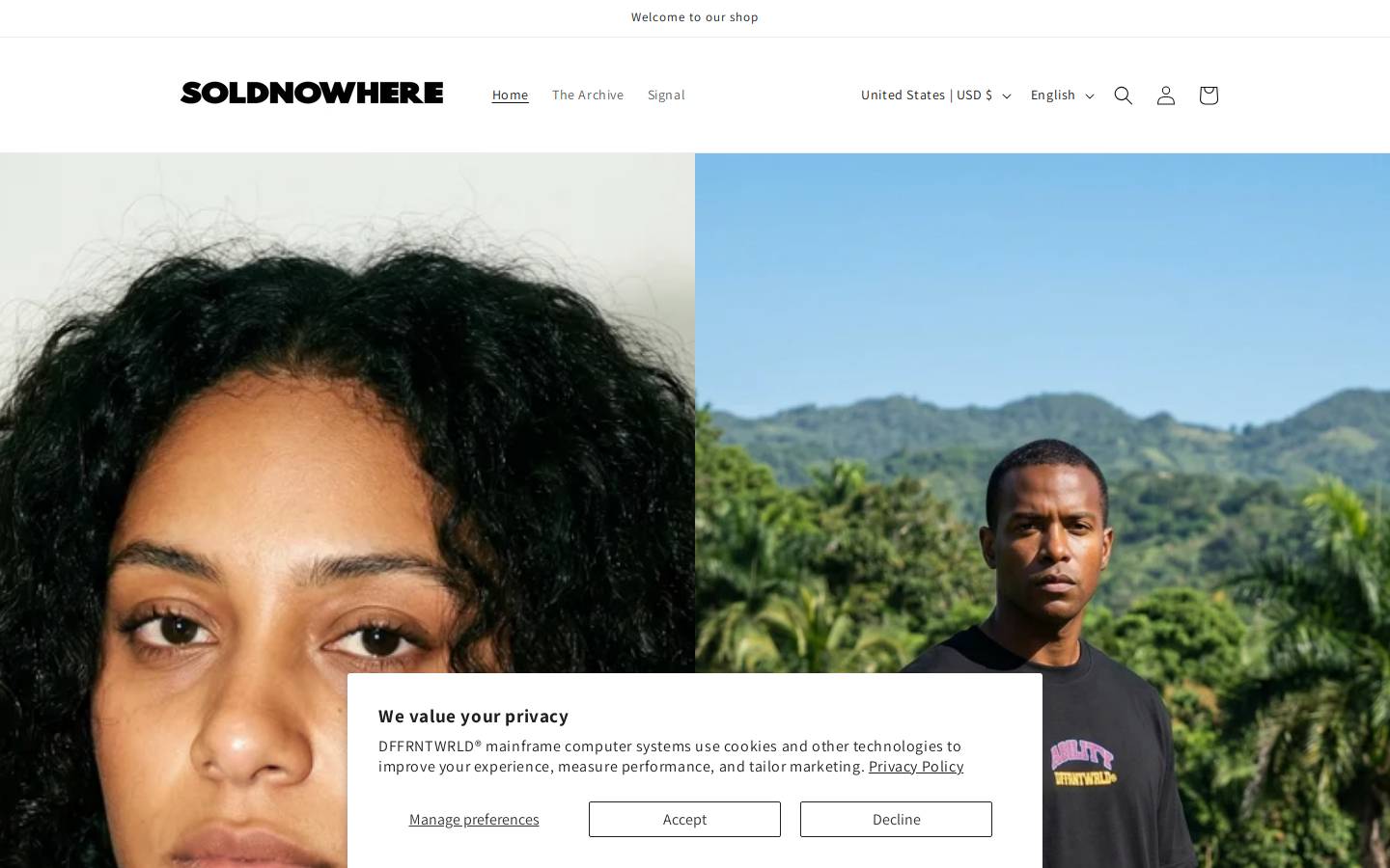 soldnowhere.com homepage screenshot