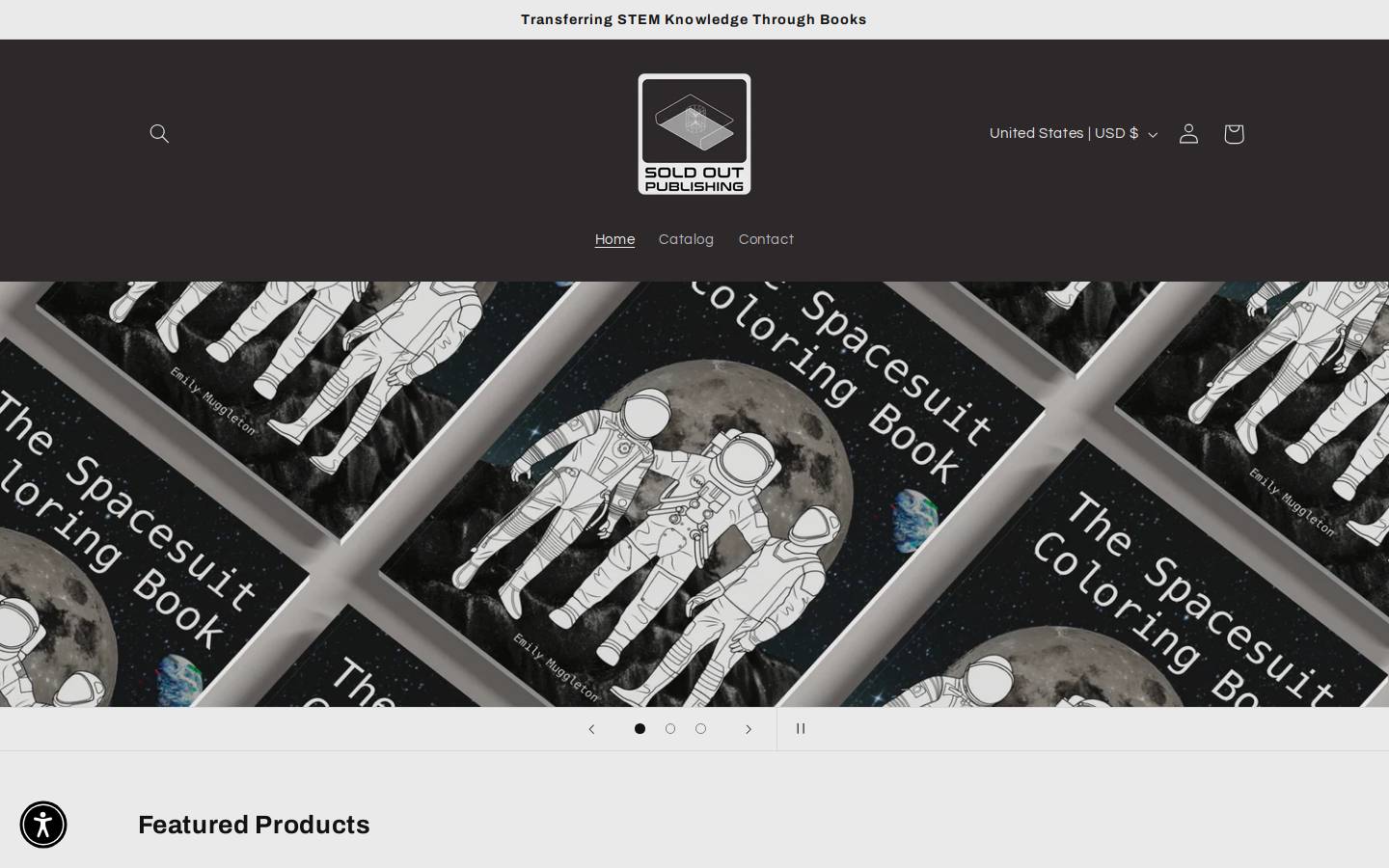 soldoutpublishing.com homepage screenshot
