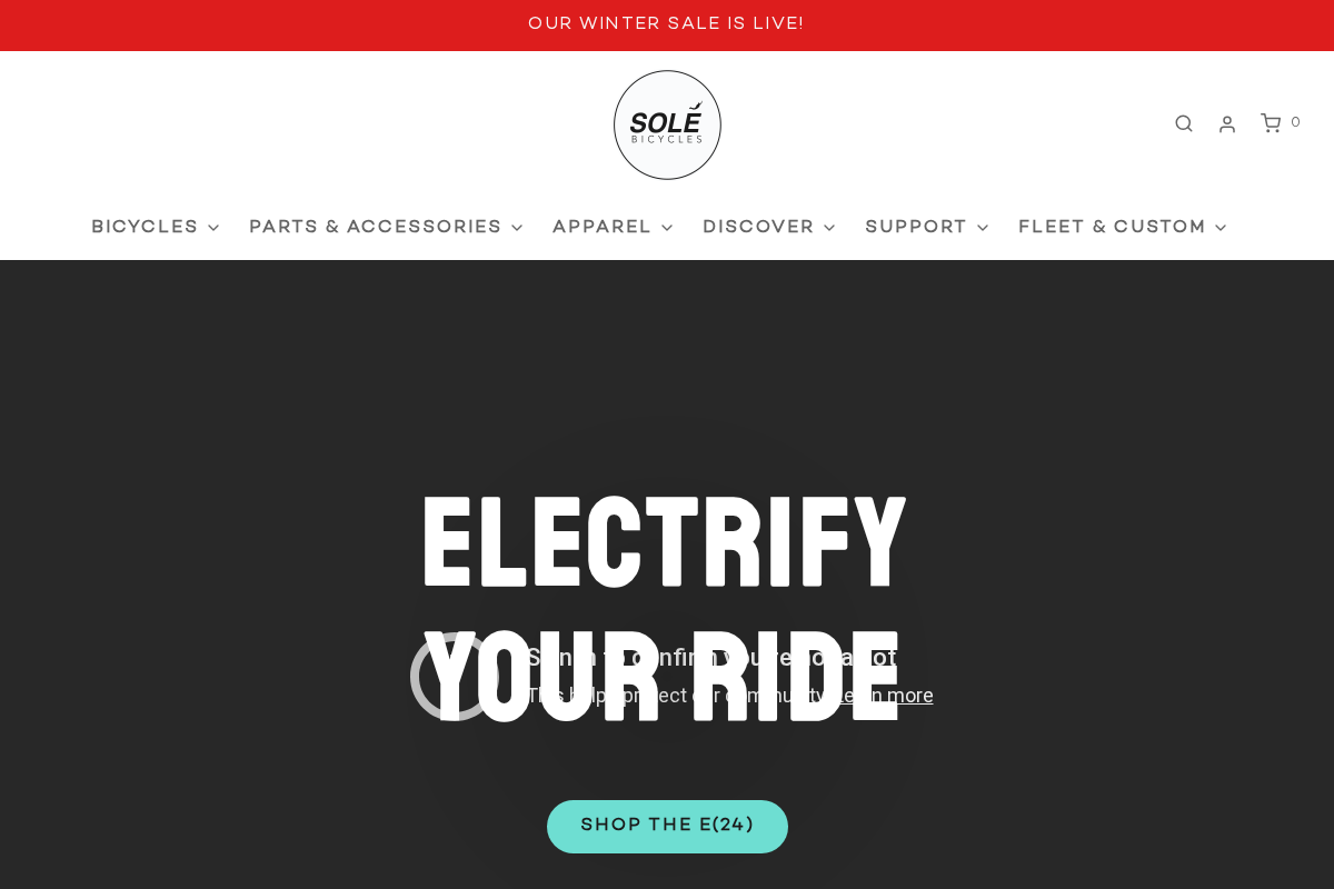 solebicycles.com homepage screenshot