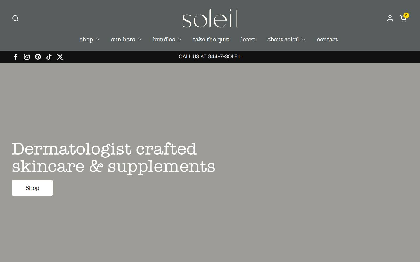 soleilderm.com homepage screenshot
