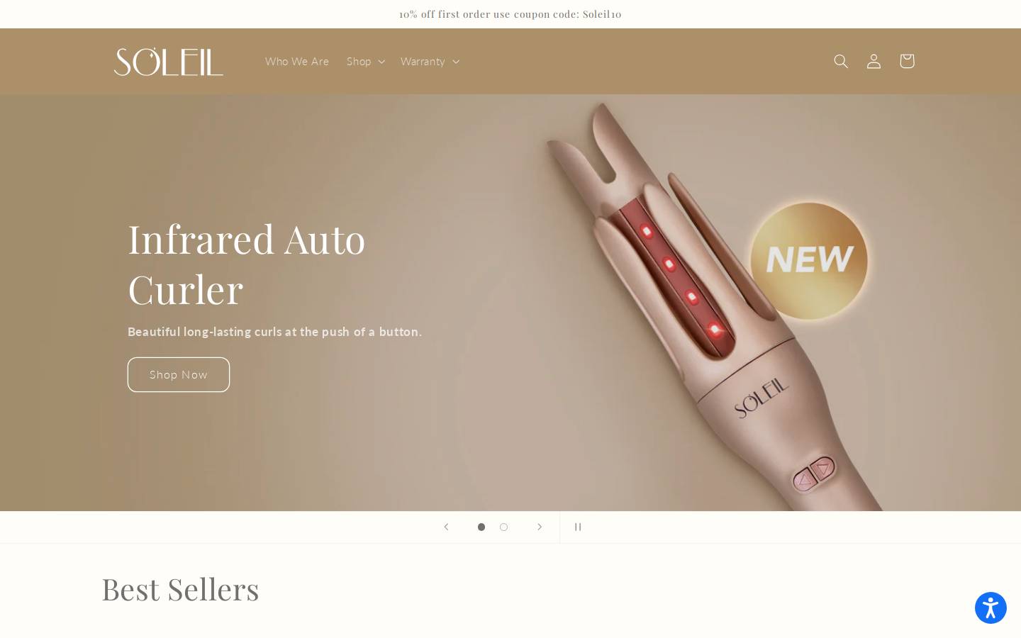 soleilhairtools.com homepage screenshot