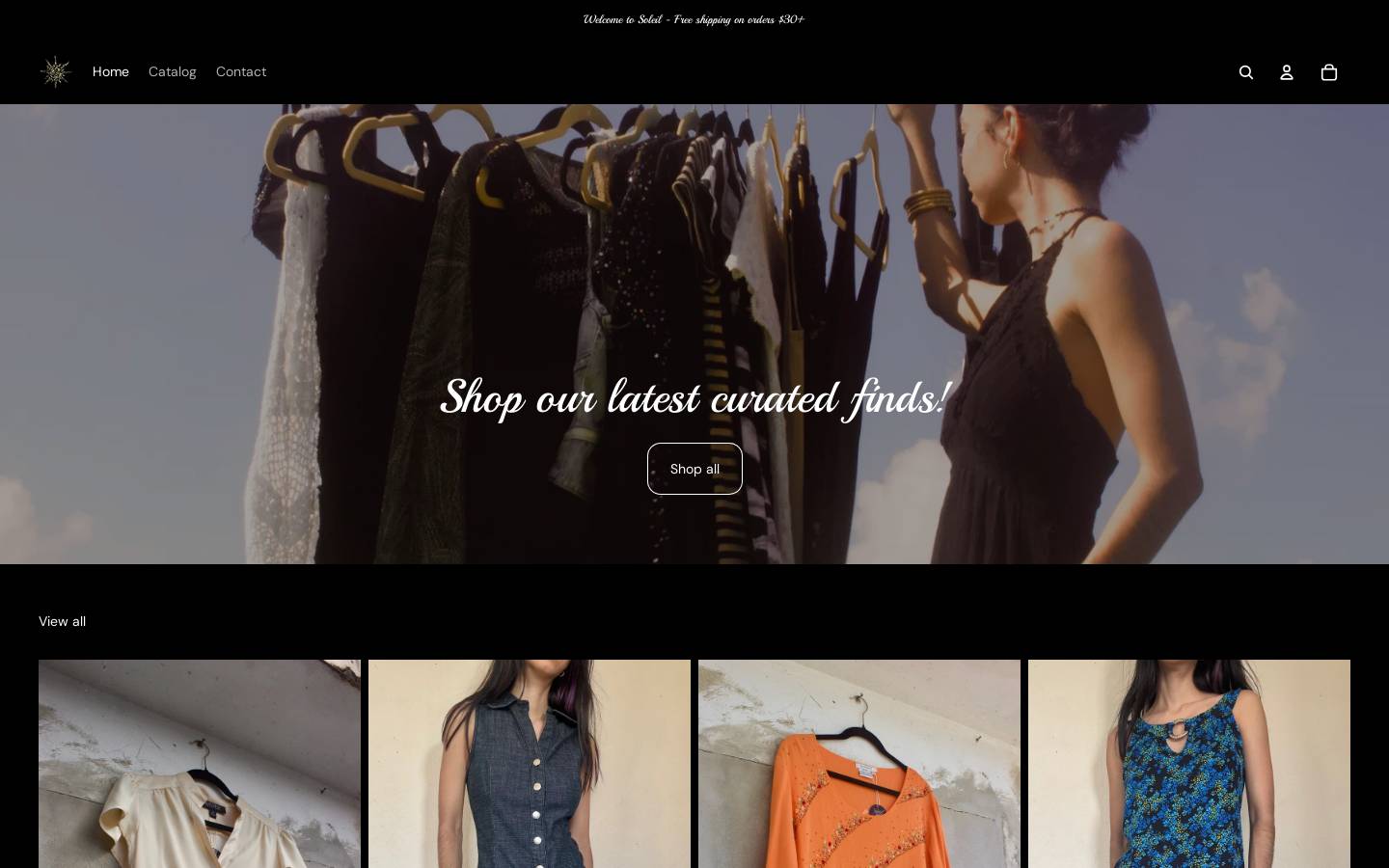 soleilthriftshop.com homepage screenshot