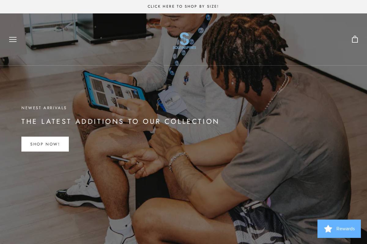soleinspires.com homepage screenshot