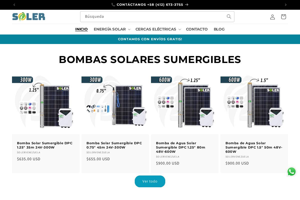 solervenezuela.com homepage screenshot