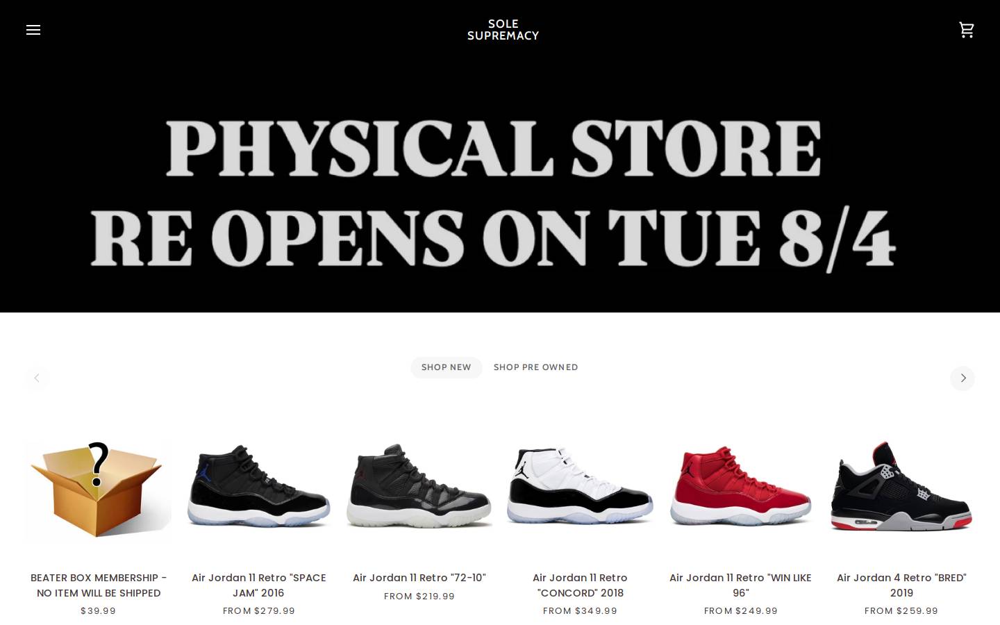 Sole Supremacy homepage screenshot