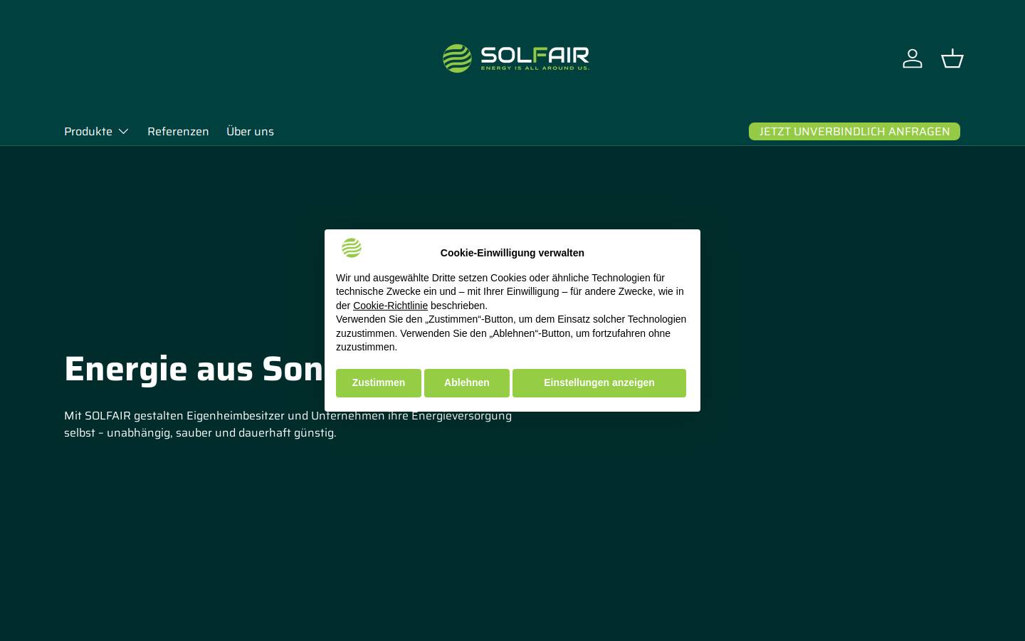 solfair.shop homepage screenshot