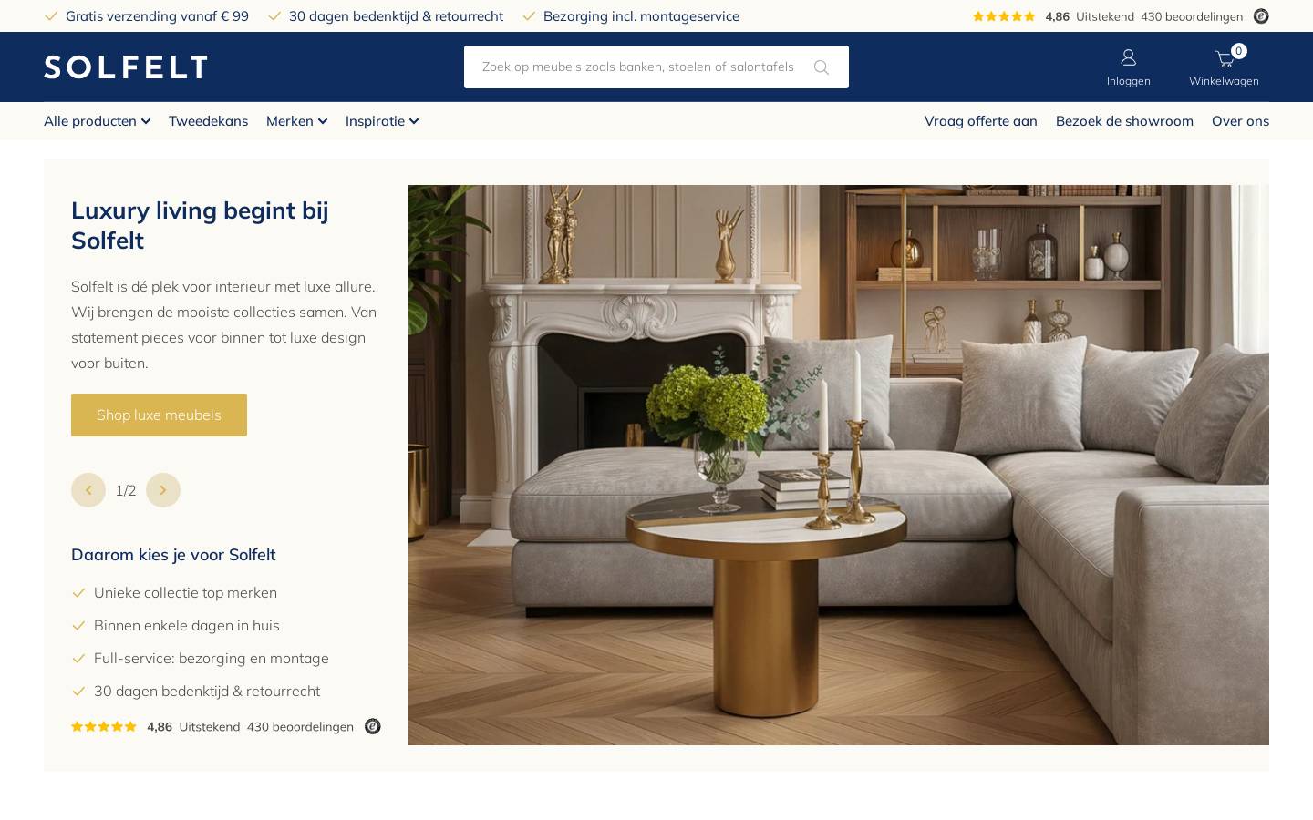 Solfelt homepage screenshot