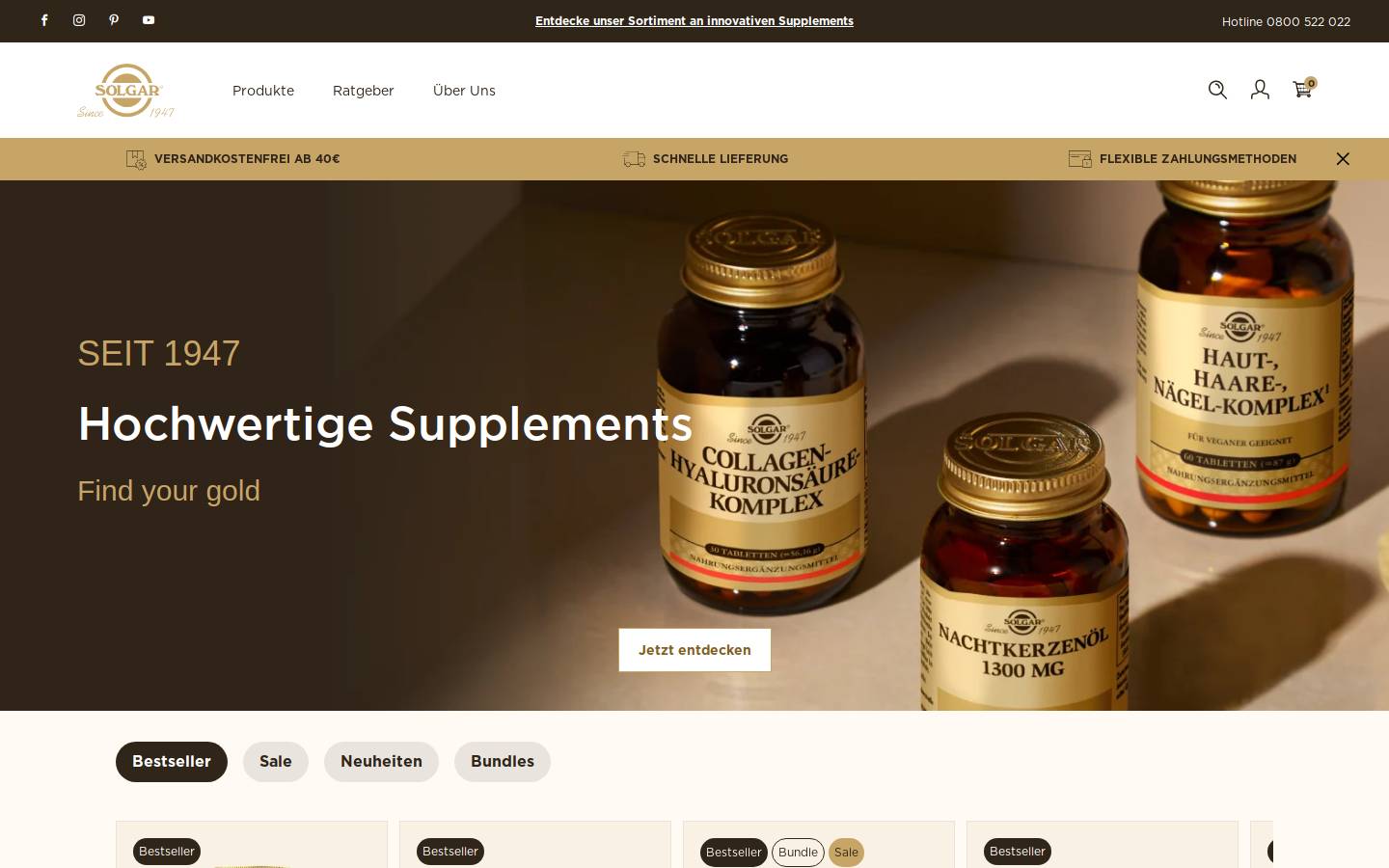 Solgar homepage screenshot