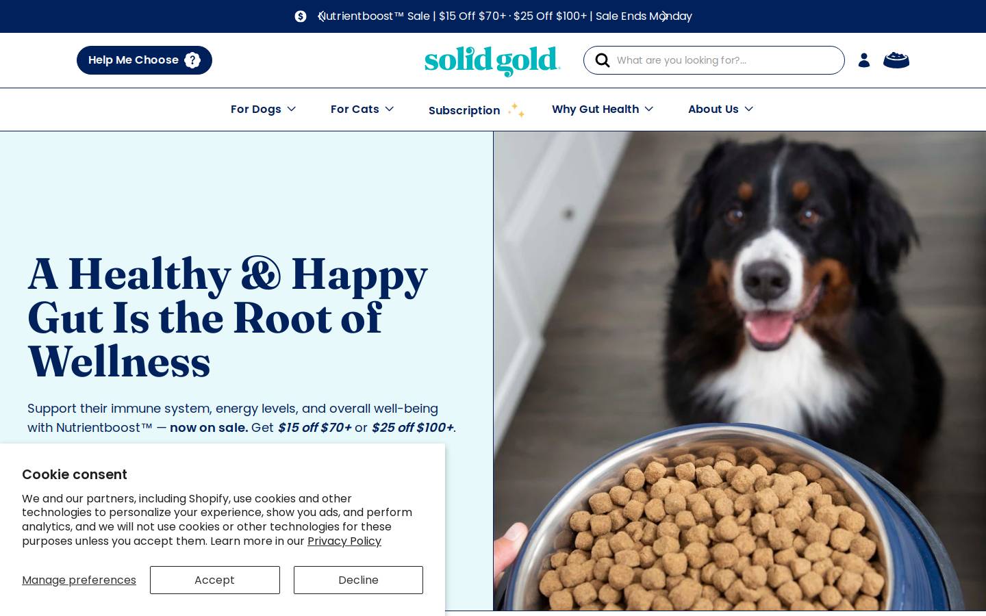 solidgoldpet.com homepage screenshot