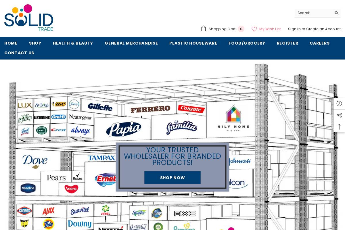 Solid Trade homepage screenshot